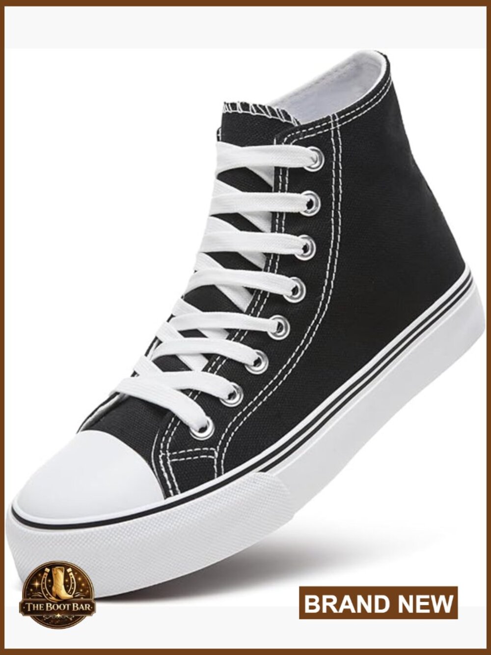 High Top Canvas Sneakers Lace Up Walking Shoes Memory Foam